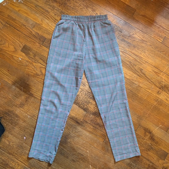 TIC TOC PLAID COMFY ELASTIC WAIST PANTS MEDIUM - Picture 4 of 5